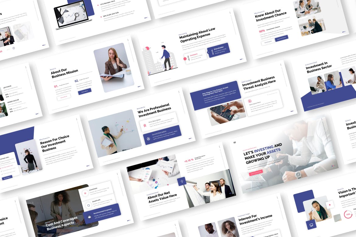 投资业务PPT创意模板 Investment Business Powerpoint Template 幻灯图表 sucaiwan.com