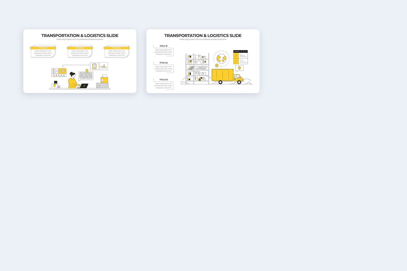 运输物流信息图表矢量模板 Transportation & Logistics Illustrator Infographic 幻灯图表 sucaiwan.com