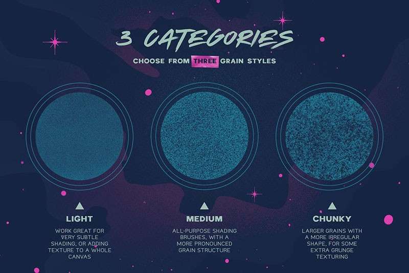 24个颗粒感插画纹理PS笔刷 笔刷资源 sucaiwan.com