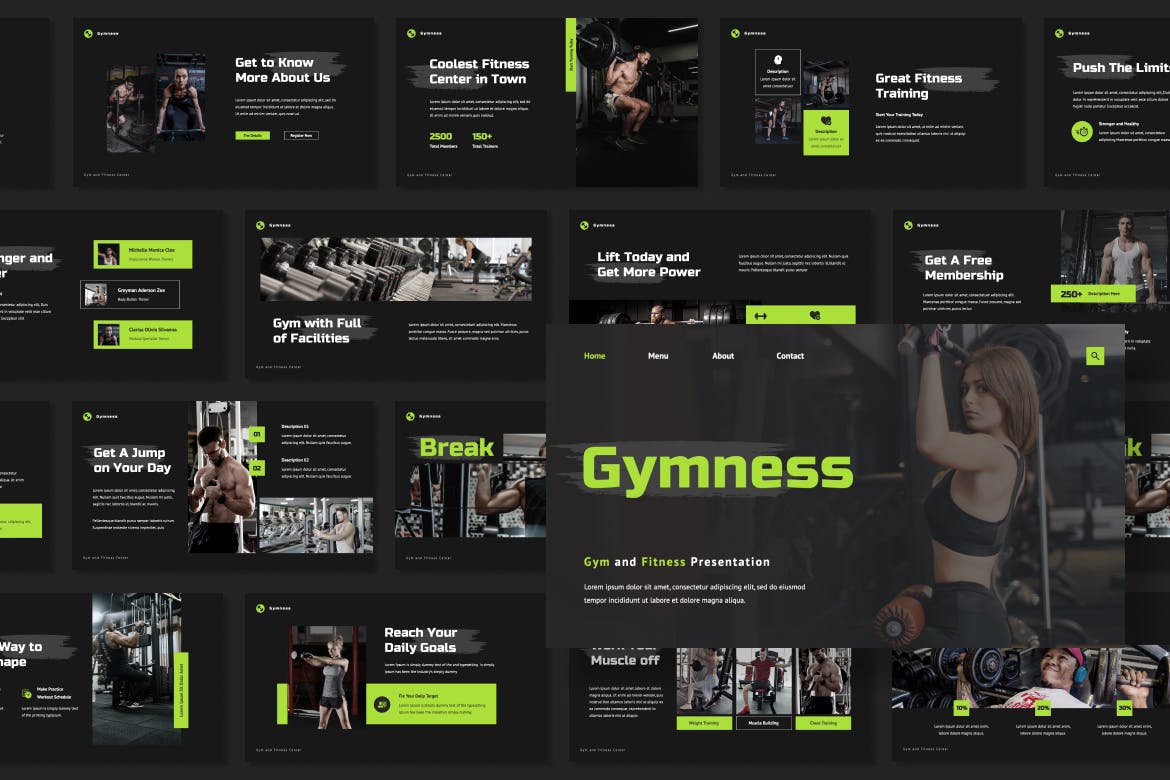 健身房和健身Powerpoint模板下载 Gymness – Gym and Fitness PowerPoint Template 幻灯图表 第2张-素材湾丨精选海外优质设计素材资源 健身房和健身Powerpoint模板下载 Gymness – Gym and Fitness PowerPoint Template 幻灯图表 sucaiwan.com