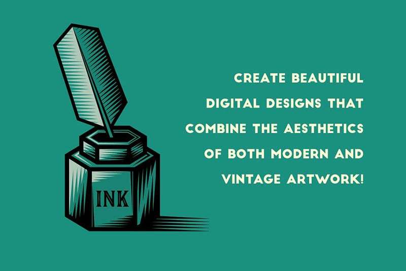 现代木刻版画AI笔刷 笔刷资源 sucaiwan.com