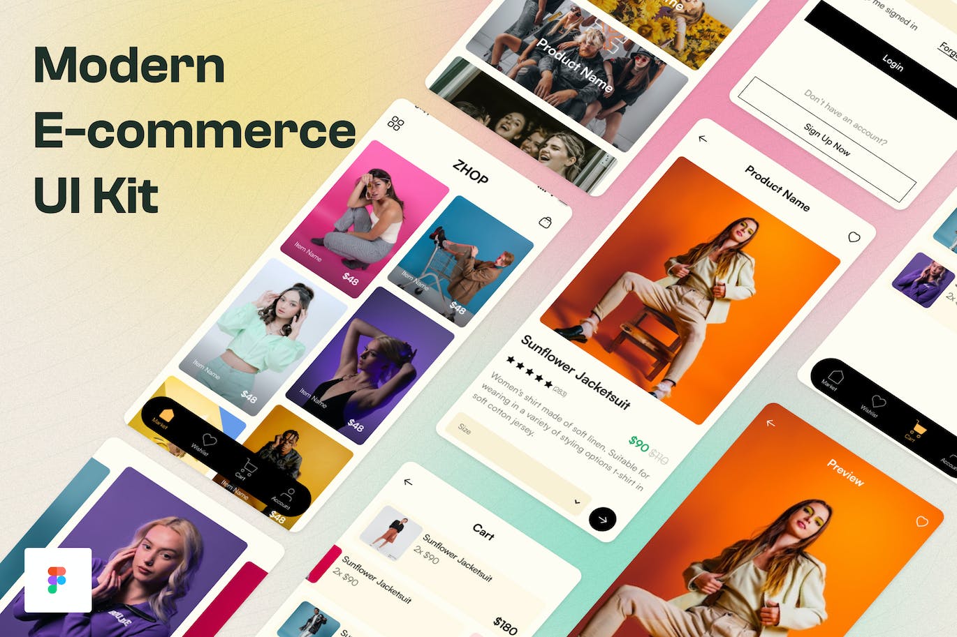 现代网上商店应用程序UI套件 Modern Online Shop App UI Kit APP UI sucaiwan.com