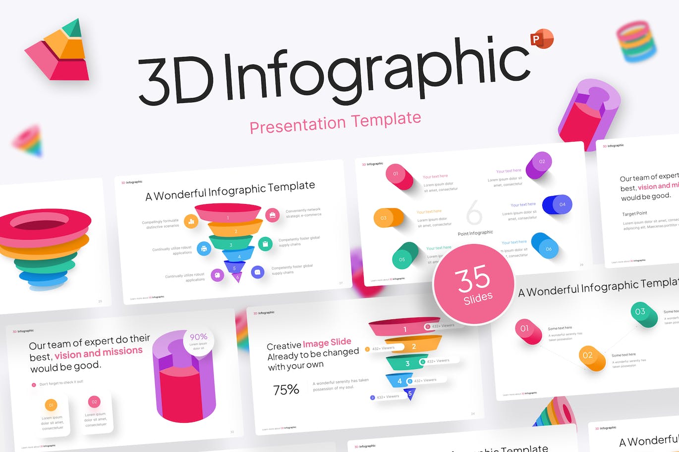 3D信息图表创意PPT幻灯片模板下载 3D Infographic Creative PowerPoint Template 幻灯图表 第1张-素材湾丨精选海外优质设计素材资源 3D信息图表创意PPT幻灯片模板下载 3D Infographic Creative PowerPoint Template 幻灯图表 sucaiwan.com