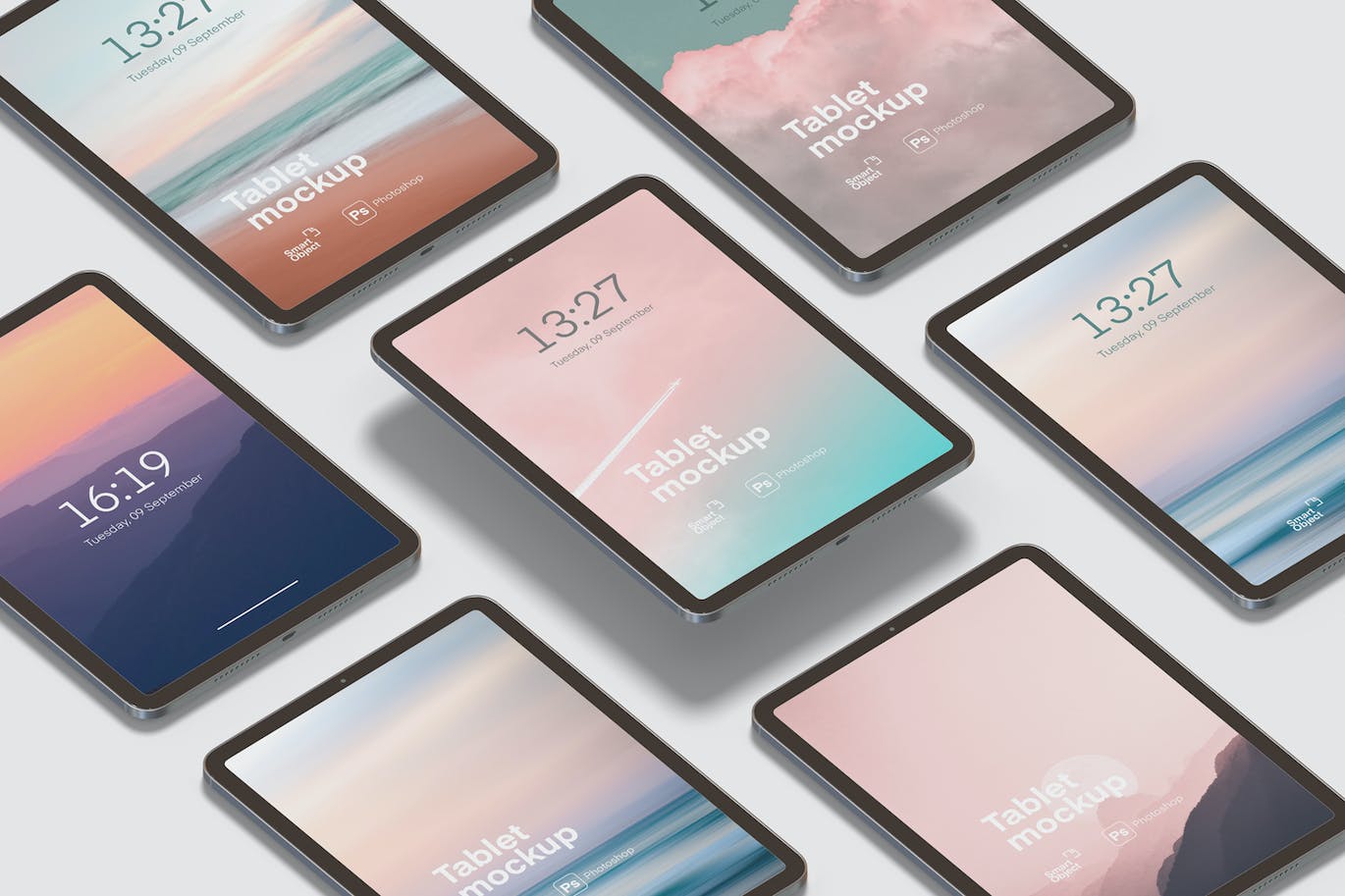 iPad Air 2022款苹果平板电脑样机 iPad Air 2022 Mockups 样机素材 sucaiwan.com