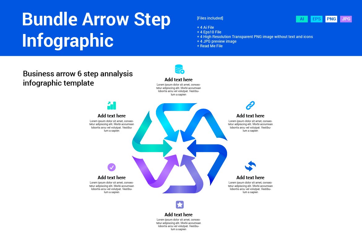 箭头步骤信息图表设计模板 Bundle Arrow Step Infographic 幻灯图表 sucaiwan.com