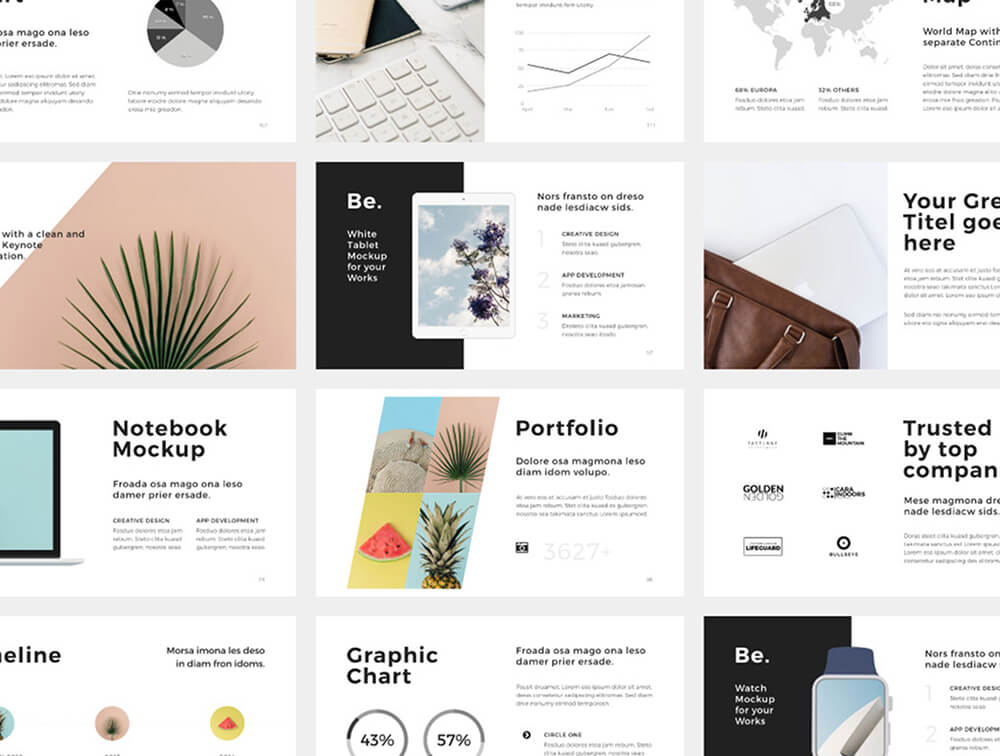 简洁现代的 Keynote演示文稿模板 幻灯图表 sucaiwan.com