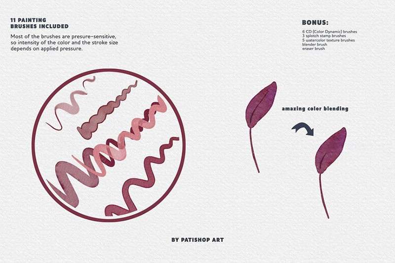 真实的水彩插画Procreate笔刷 笔刷资源 sucaiwan.com