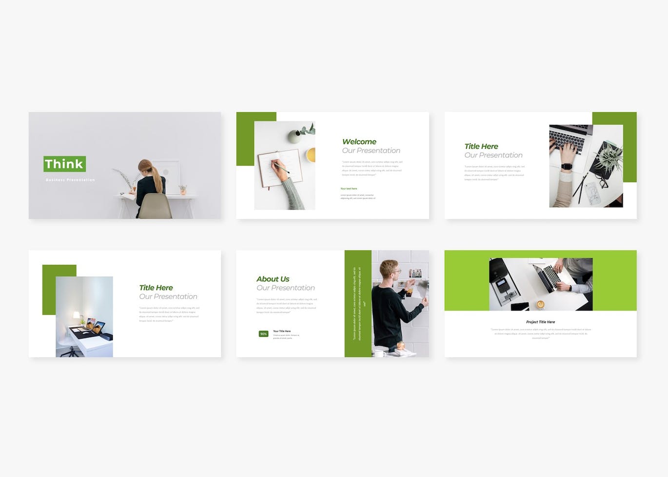 企业项目介绍PPT幻灯片设计模板 Think Business PowerPoint 幻灯图表 sucaiwan.com