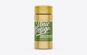大蒜粉瓶包装设计样机 Garlic Powder Bottle Mockup