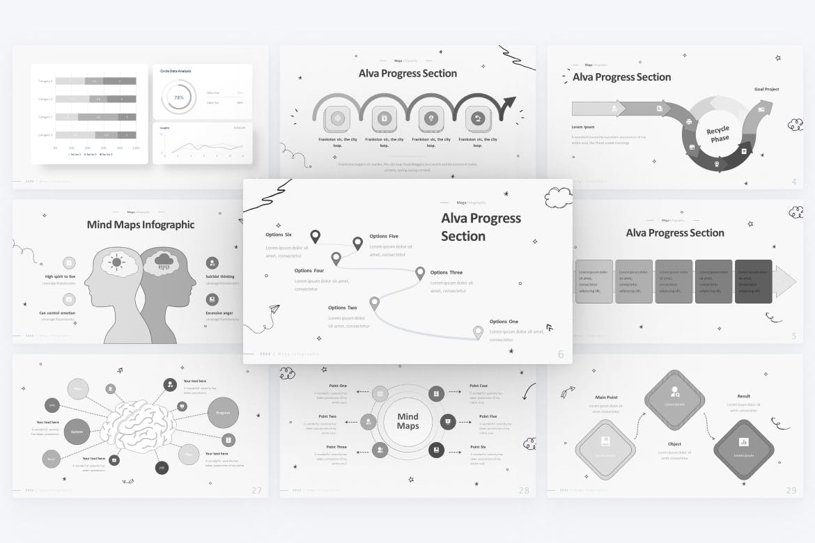阿尔法&思维导图PPT演示文稿 Alfa & Mindmap Infographic PowerPoint Template 幻灯图表 第4张-素材湾丨精选海外优质设计素材资源 阿尔法&思维导图PPT演示文稿 Alfa & Mindmap Infographic PowerPoint Template 幻灯图表 sucaiwan.com