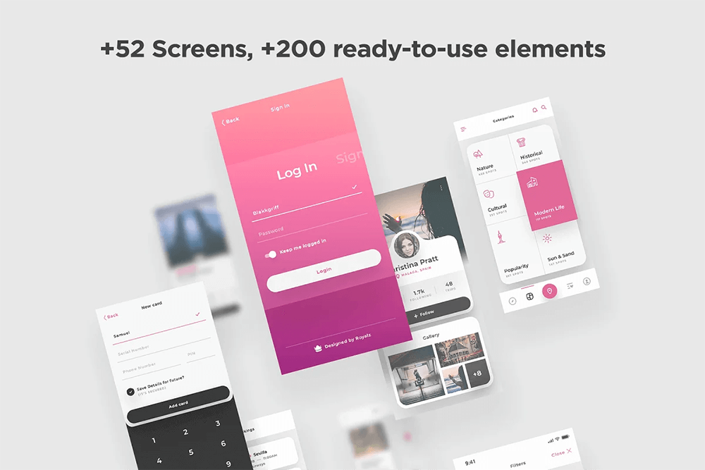酒店预订App应用程序UI套件 APP UI sucaiwan.com