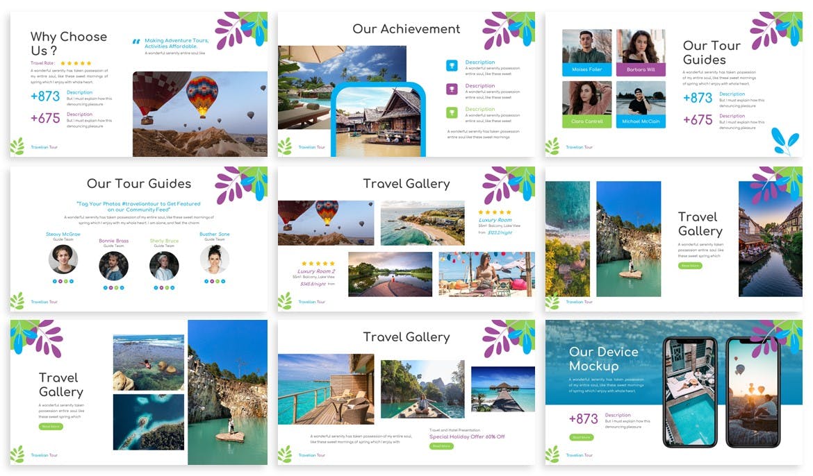 旅行社机构PPT幻灯片设计模板 Travelian – Travel Agency Powerpoint Template 幻灯图表 sucaiwan.com