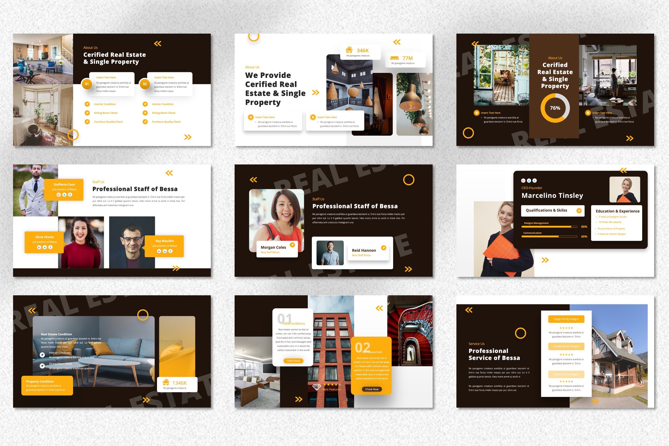 房地产管理PPT幻灯片模板 Bessa – Real Estate Powerpoint Template 幻灯图表 sucaiwan.com