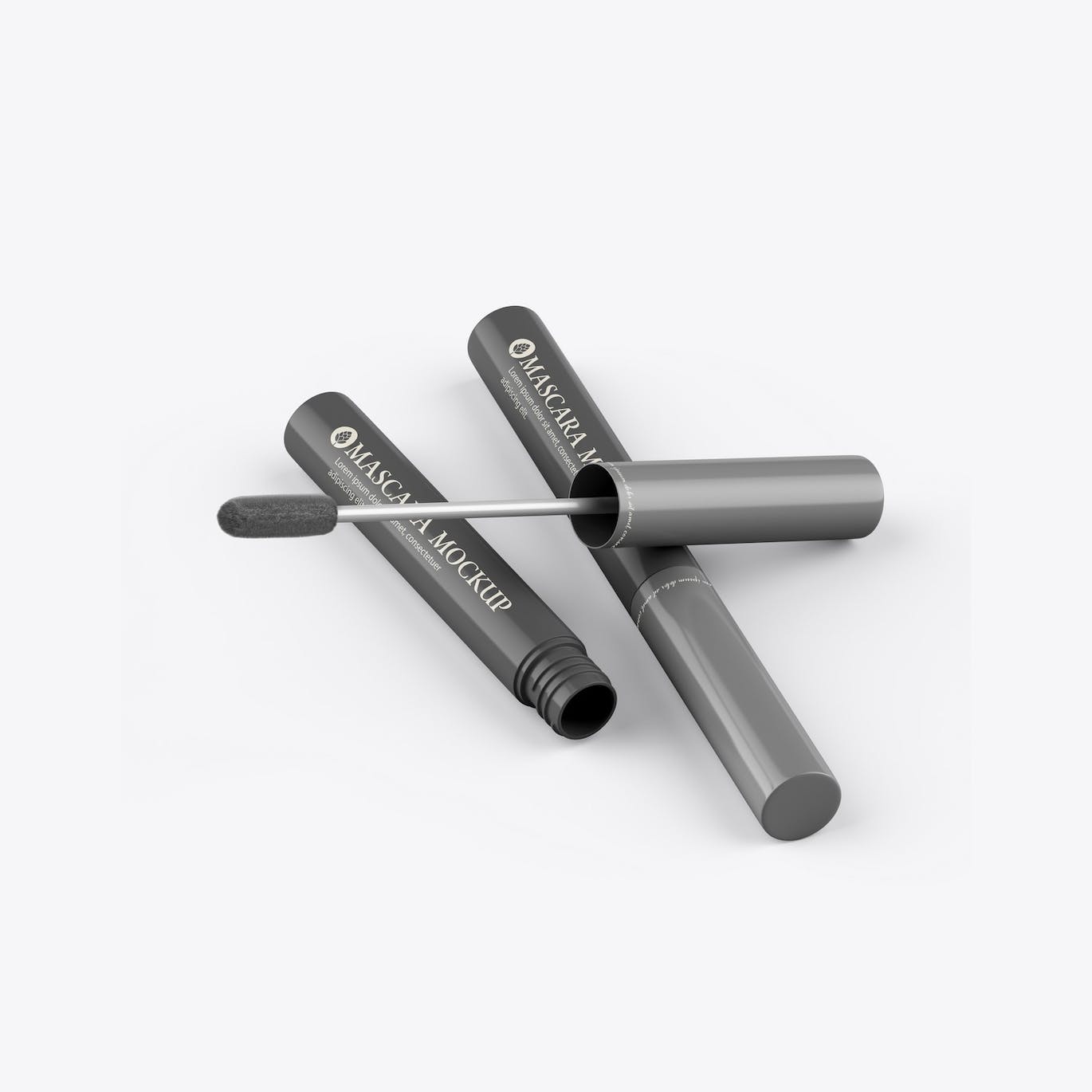 美妆化妆品唇釉唇彩品牌包装设计样机 Set of cosmetic Tubes Mockup 样机素材 sucaiwan.com