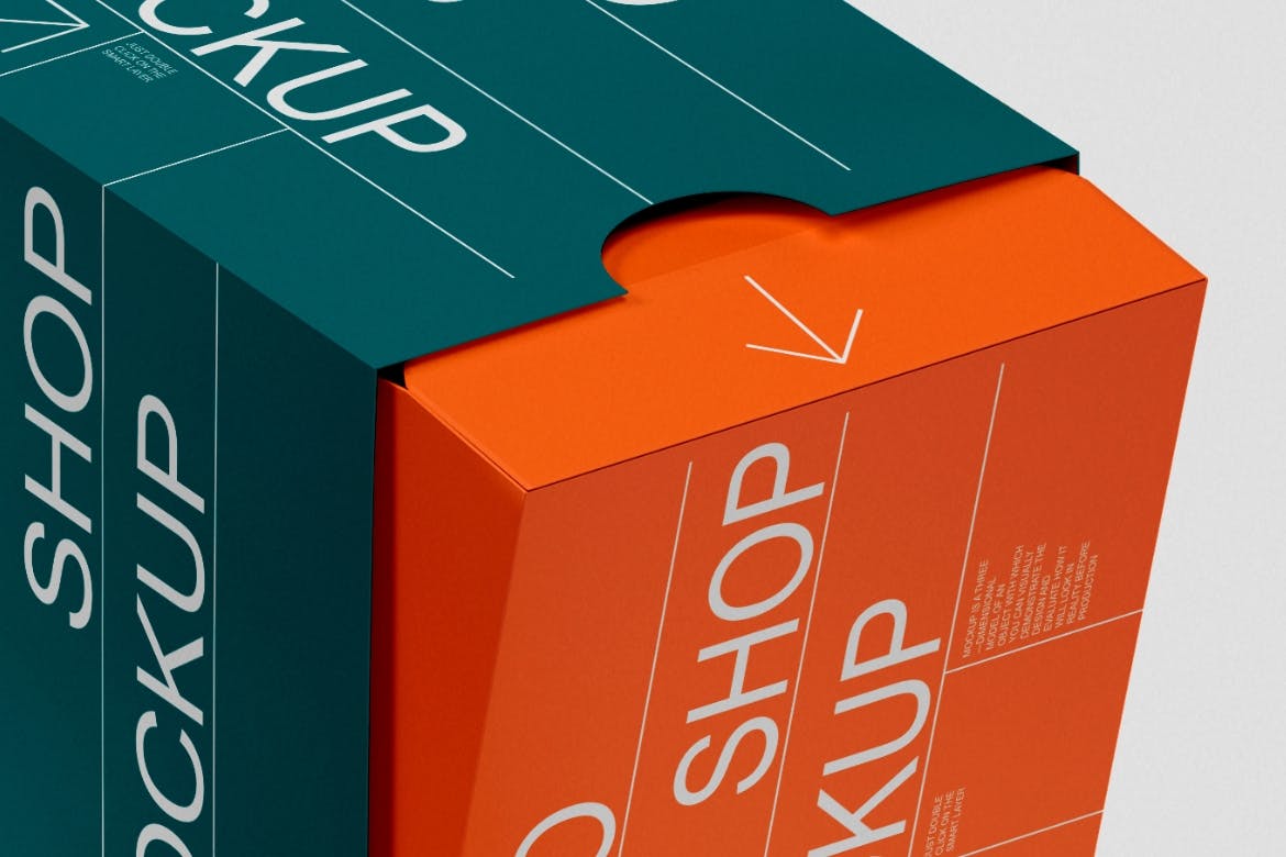 抽拉式纸盒包装设计样机 Paper Box Mockup 样机素材 sucaiwan.com