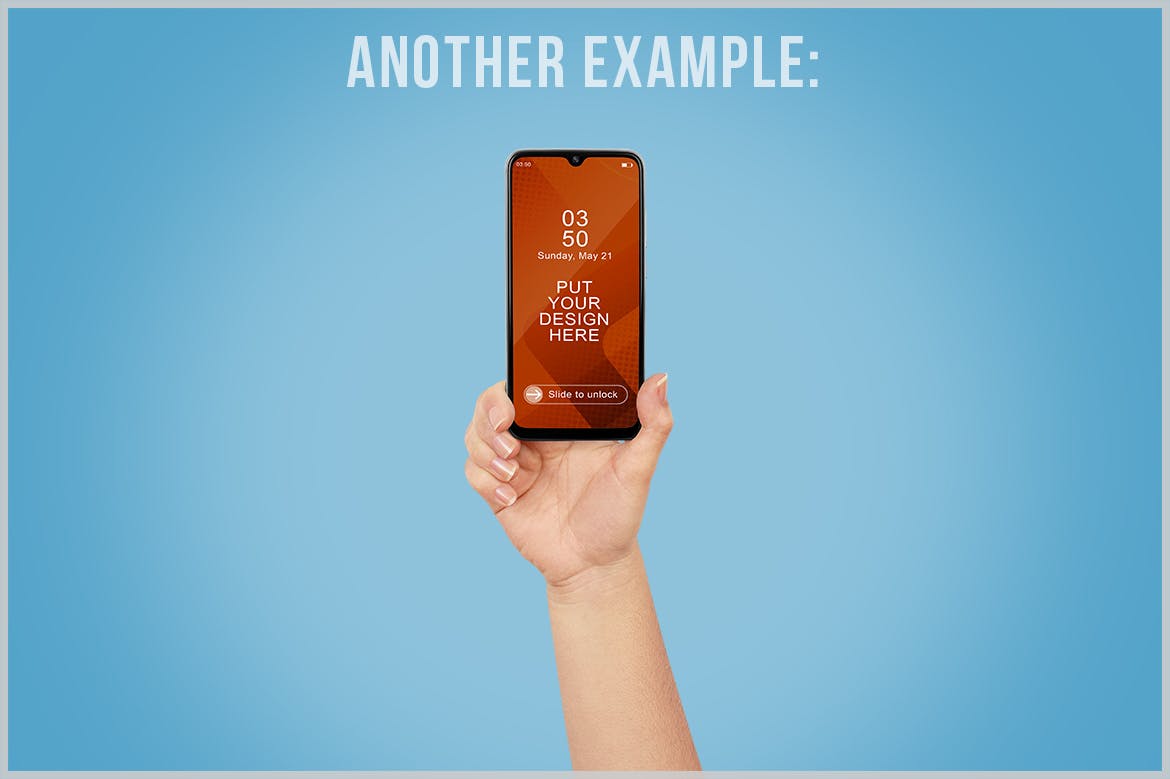 女性手持手机样机PSD模板 Phone Mockup in Woman Hand PSD 样机素材 sucaiwan.com
