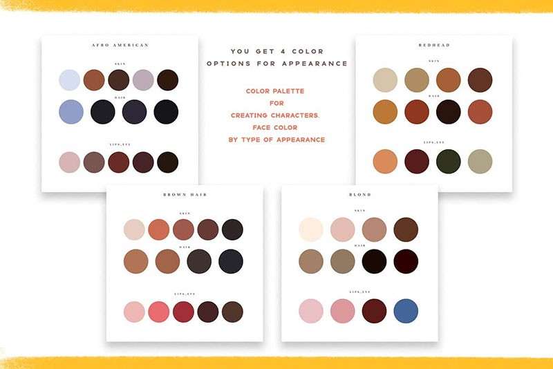 200+卡通人物面部表情Procreate笔刷 笔刷资源 sucaiwan.com