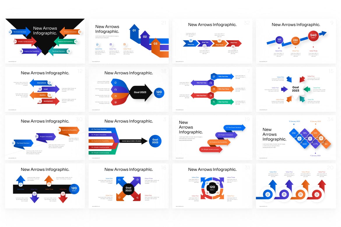 箭头信息图表PowerPoint演示文稿模板 Arrows Infographic PowerPoint Template 幻灯图表 第4张-素材湾丨精选海外优质设计素材资源 箭头信息图表PowerPoint演示文稿模板 Arrows Infographic PowerPoint Template 幻灯图表 sucaiwan.com