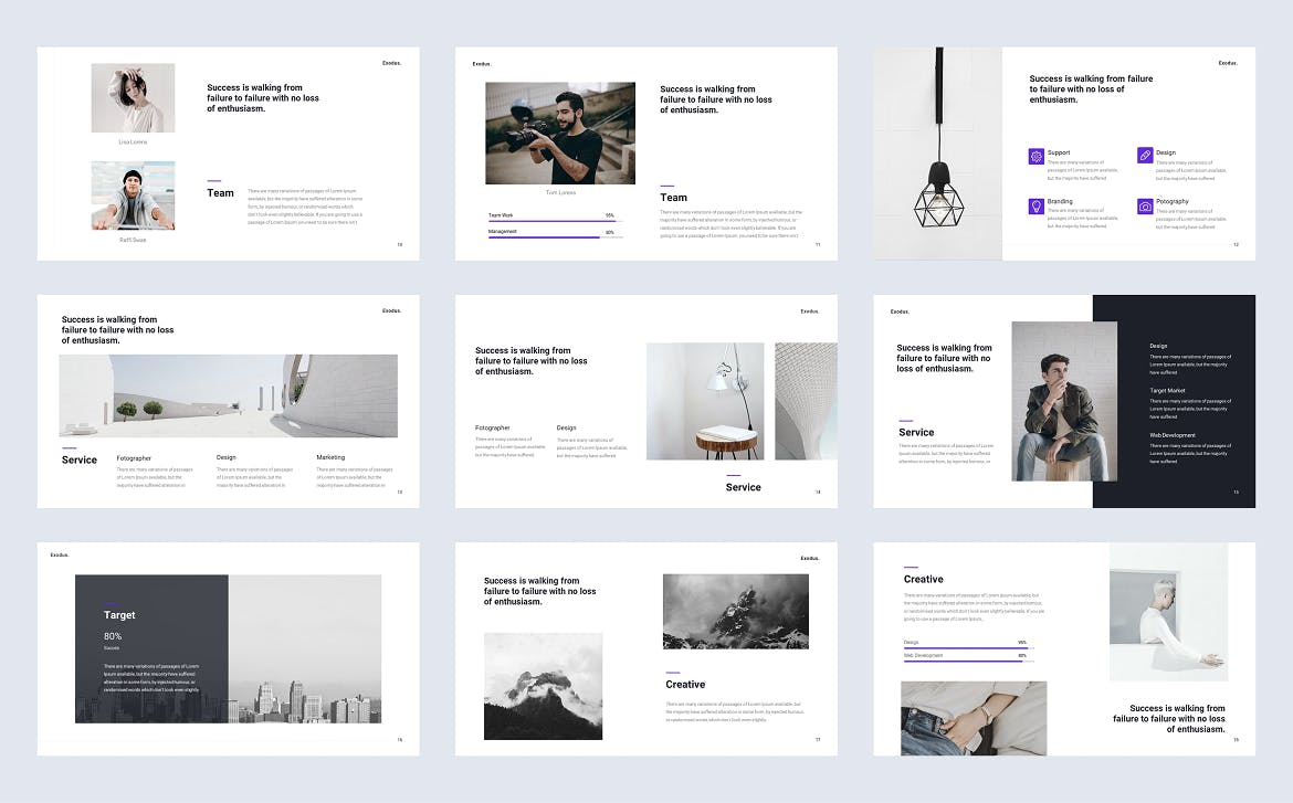 极简风格商业工作报告Powerpoint幻灯片模板 Exodus – Minimal Bussines Powerpoint Template 幻灯图表 sucaiwan.com