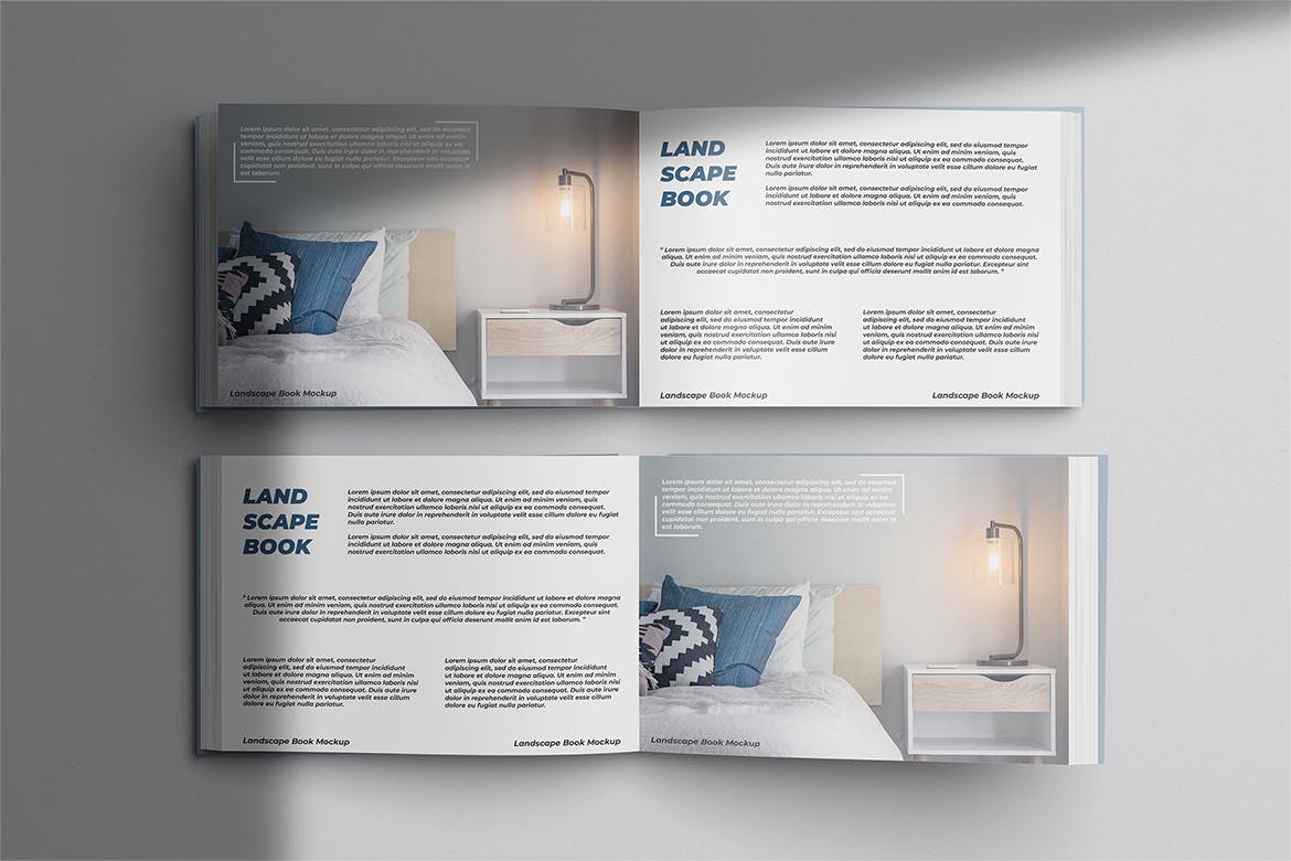 横版宣传册书籍样机模板 Landscape Book Mockup 样机素材 sucaiwan.com
