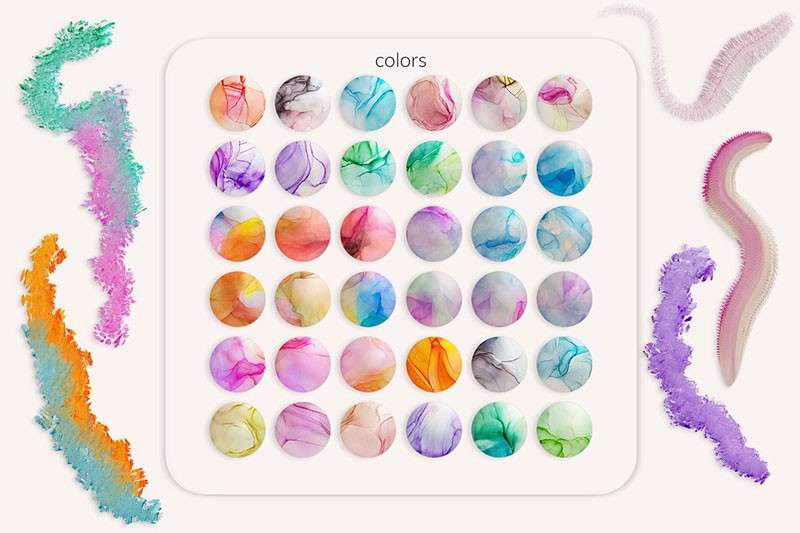 200+卡通数字板绘混合器笔刷套装+视频教程 笔刷资源 sucaiwan.com