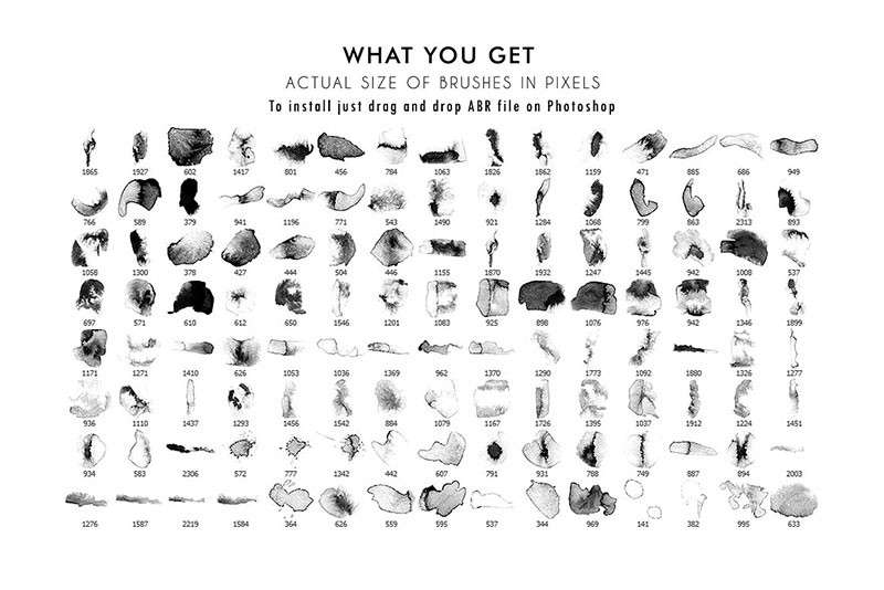 豪华水彩印章PS笔刷套装 笔刷资源 sucaiwan.com