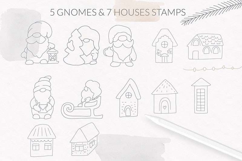 460+西方节日装饰和图案Procreate笔刷 笔刷资源 sucaiwan.com