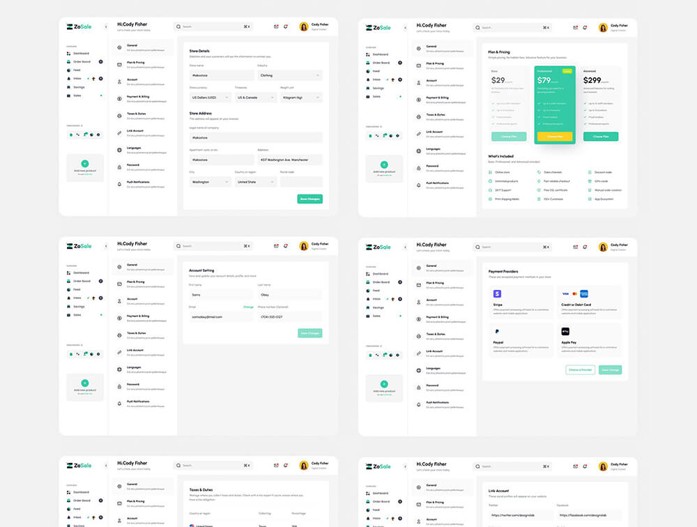 销售分析仪表盘UI设计套件 APP UI sucaiwan.com