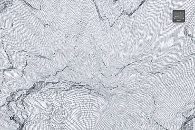 10个抽象波浪网格PS笔刷 笔刷资源 sucaiwan.com