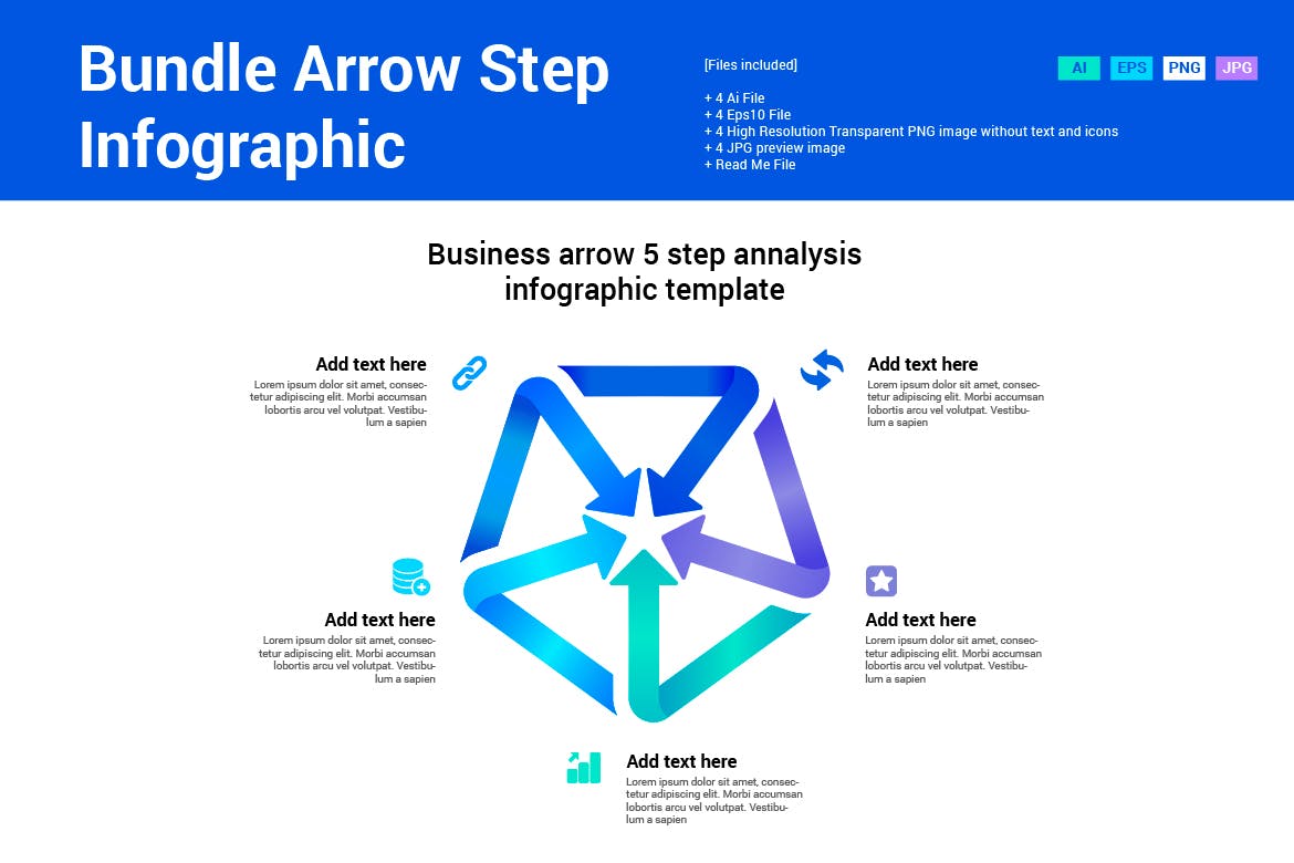 箭头步骤信息图表设计模板 Bundle Arrow Step Infographic 幻灯图表 sucaiwan.com