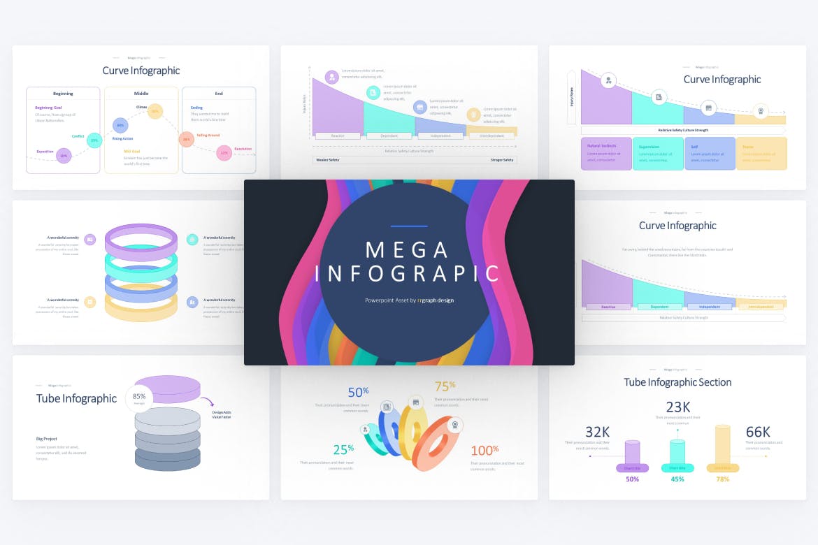 几何物体形状信息图表Powerpoint幻灯片模板 Tube & Curve Infographic PowerPoint Template 幻灯图表 第4张-素材湾丨精选海外优质设计素材资源 几何物体形状信息图表Powerpoint幻灯片模板 Tube & Curve Infographic PowerPoint Template 幻灯图表 sucaiwan.com