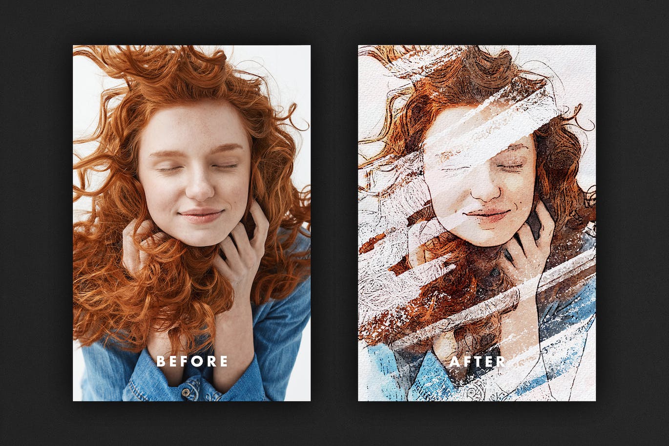 画笔描边照片效果PS图层样式 Brush Strokes Photo Effect 插件预设 sucaiwan.com