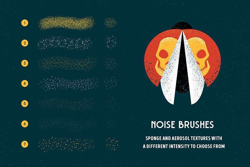 35个噪点着色Affinity笔刷 笔刷资源 sucaiwan.com