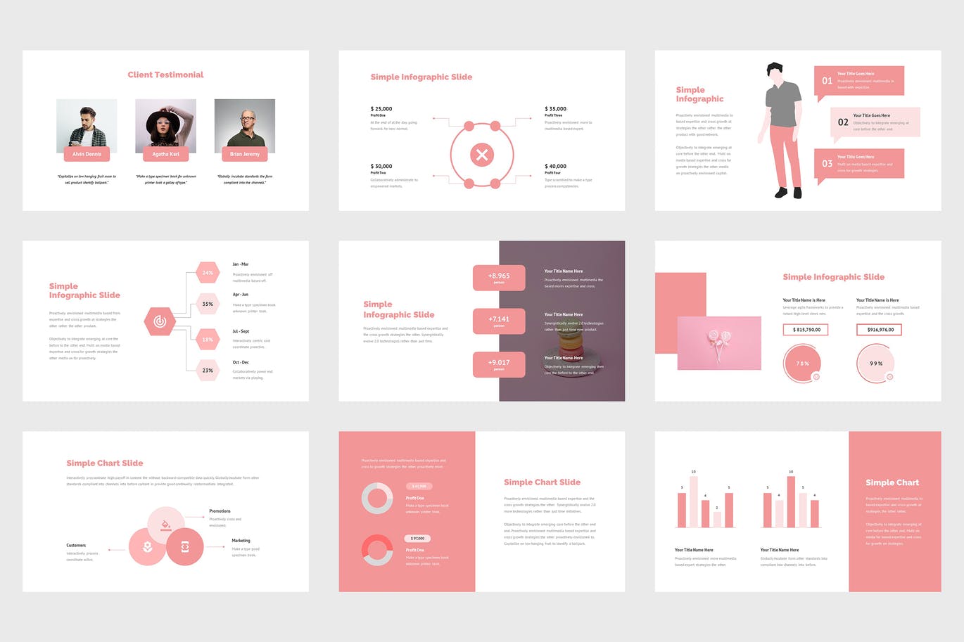 多用途粉色PPT设计模板 Hanora – Multipurposes Pink Powerpoint Template 幻灯图表 sucaiwan.com