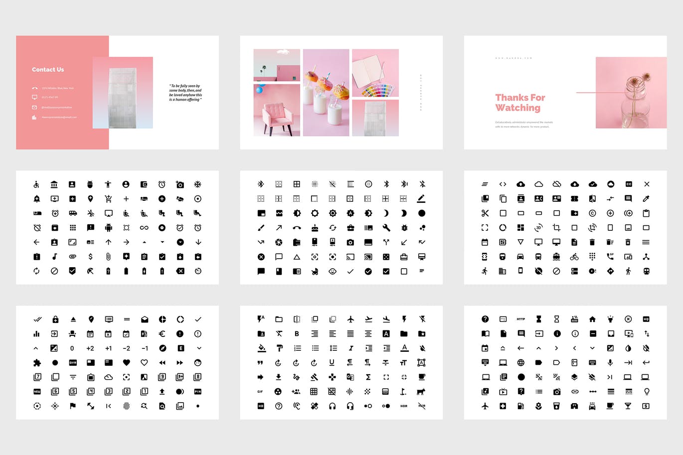 多用途粉色PPT设计模板 Hanora – Multipurposes Pink Powerpoint Template 幻灯图表 sucaiwan.com