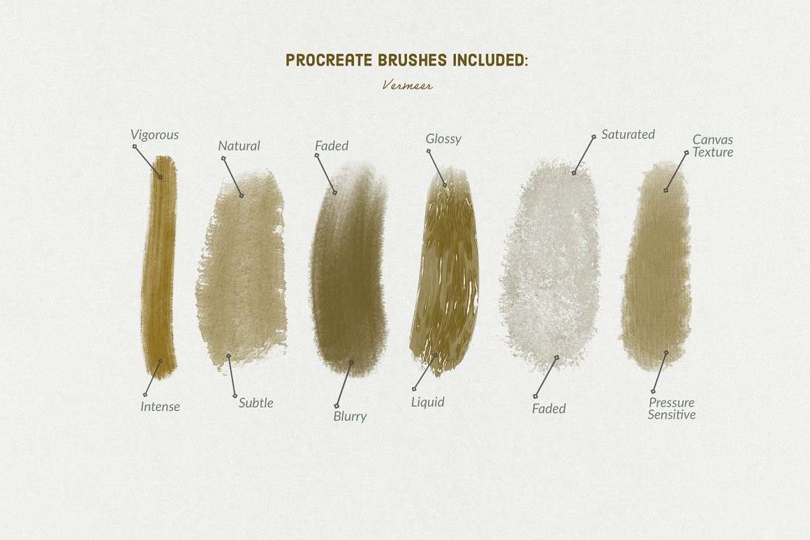 维米尔（Vermeer's）古典油画Procreate笔刷 笔刷资源 sucaiwan.com