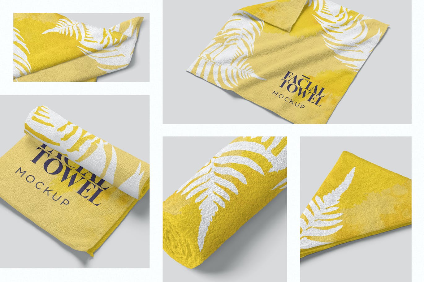 超细纤维面巾毛巾设计样机 Microfiber Face Towel Mockups 样机素材 sucaiwan.com