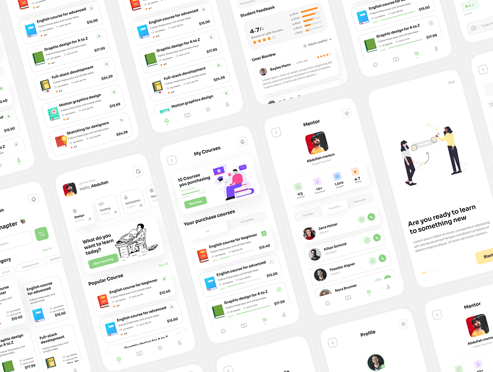 在线学习课程App移动应用程序 UI 套件 APP UI 第3张-素材湾丨精选海外优质设计素材资源 在线学习课程App移动应用程序 UI 套件 APP UI sucaiwan.com
