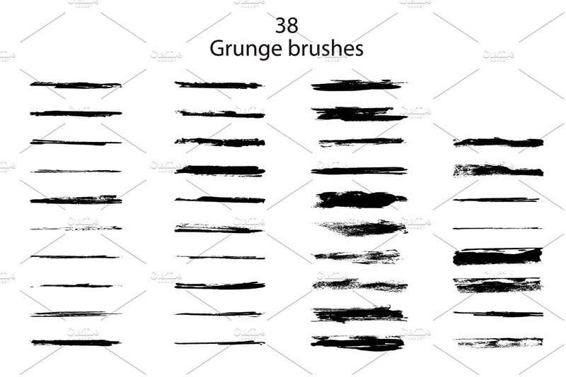 91个水墨油墨AI笔刷 笔刷资源 sucaiwan.com