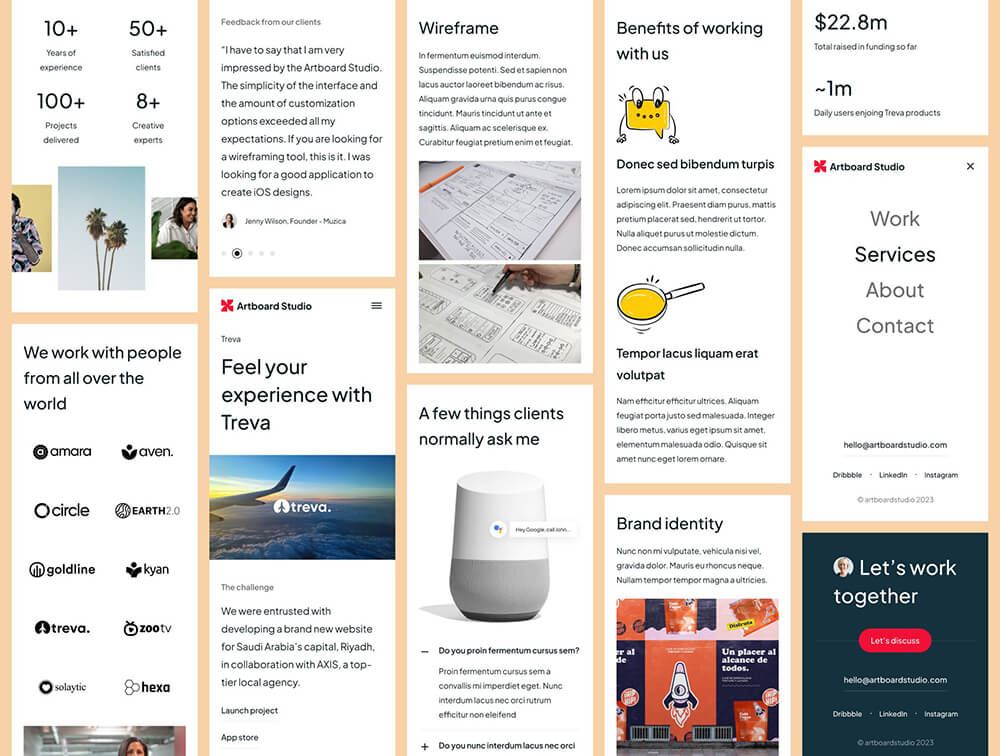 高级设计服务机构网站Figma + Bootstrap模板 APP UI sucaiwan.com