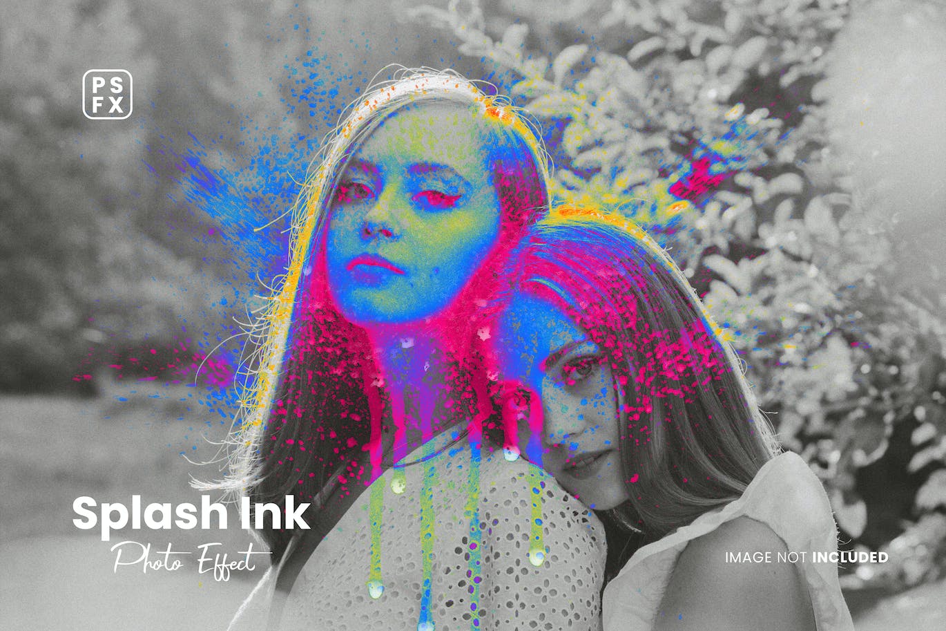 飞溅墨水照片特效PS图层样式 Splash Ink Photo Effect 插件预设 sucaiwan.com