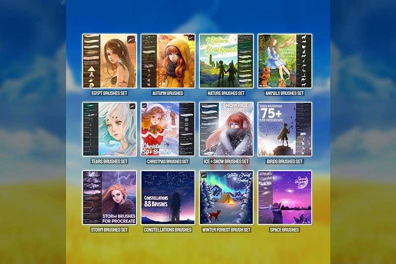 1000+Procreate笔刷资源合集 笔刷资源 sucaiwan.com