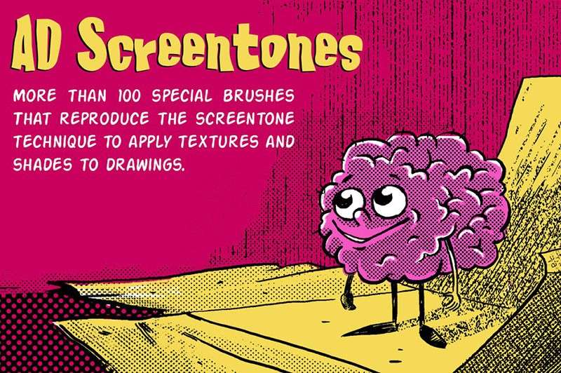 100个漫画复古纹理PS笔刷 笔刷资源 sucaiwan.com