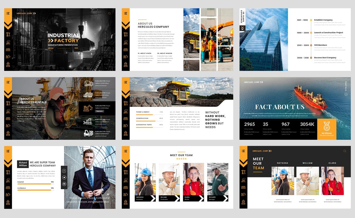 工业工厂Powerpoint模板下载 Industrial – Factory PowerPoint Template 幻灯图表 sucaiwan.com
