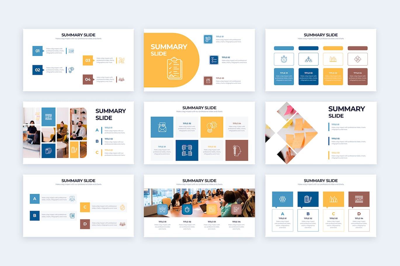 企业总结信息图表矢量模板 Business Summary Slides Illustrator Infographics 幻灯图表 sucaiwan.com