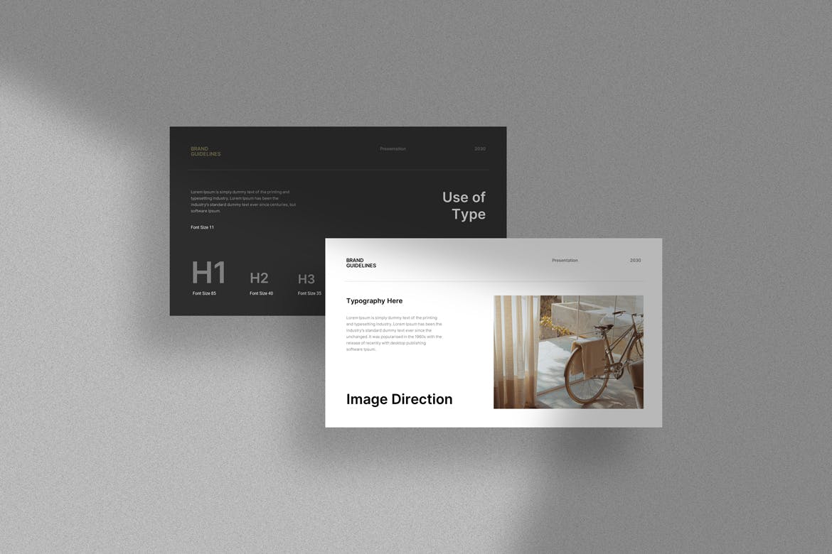 极简设计/品牌指南PPT素材 Brand Guideline PowerPoint Template 幻灯图表 sucaiwan.com