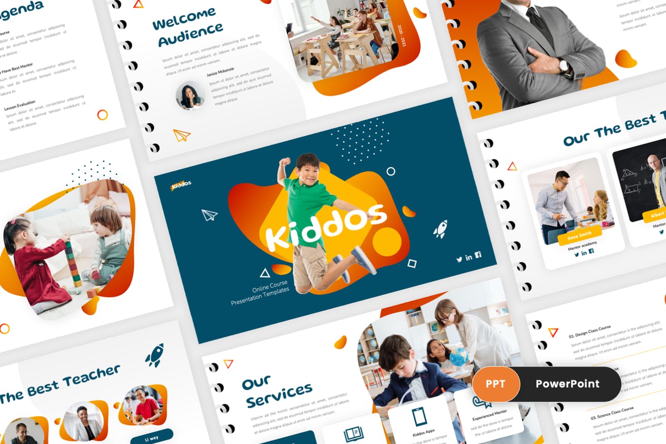 儿童教育学校PPT幻灯片模板 Kiddos – Education School PowerPoint Template 幻灯图表 第1张-素材湾丨精选海外优质设计素材资源 儿童教育学校PPT幻灯片模板 Kiddos – Education School PowerPoint Template 幻灯图表 sucaiwan.com