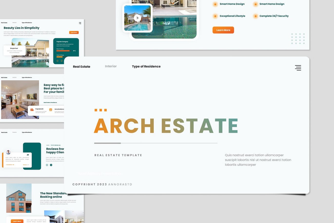 庄园地产业务PPT模板 Arch Estate – Powerpoint Template 幻灯图表 sucaiwan.com