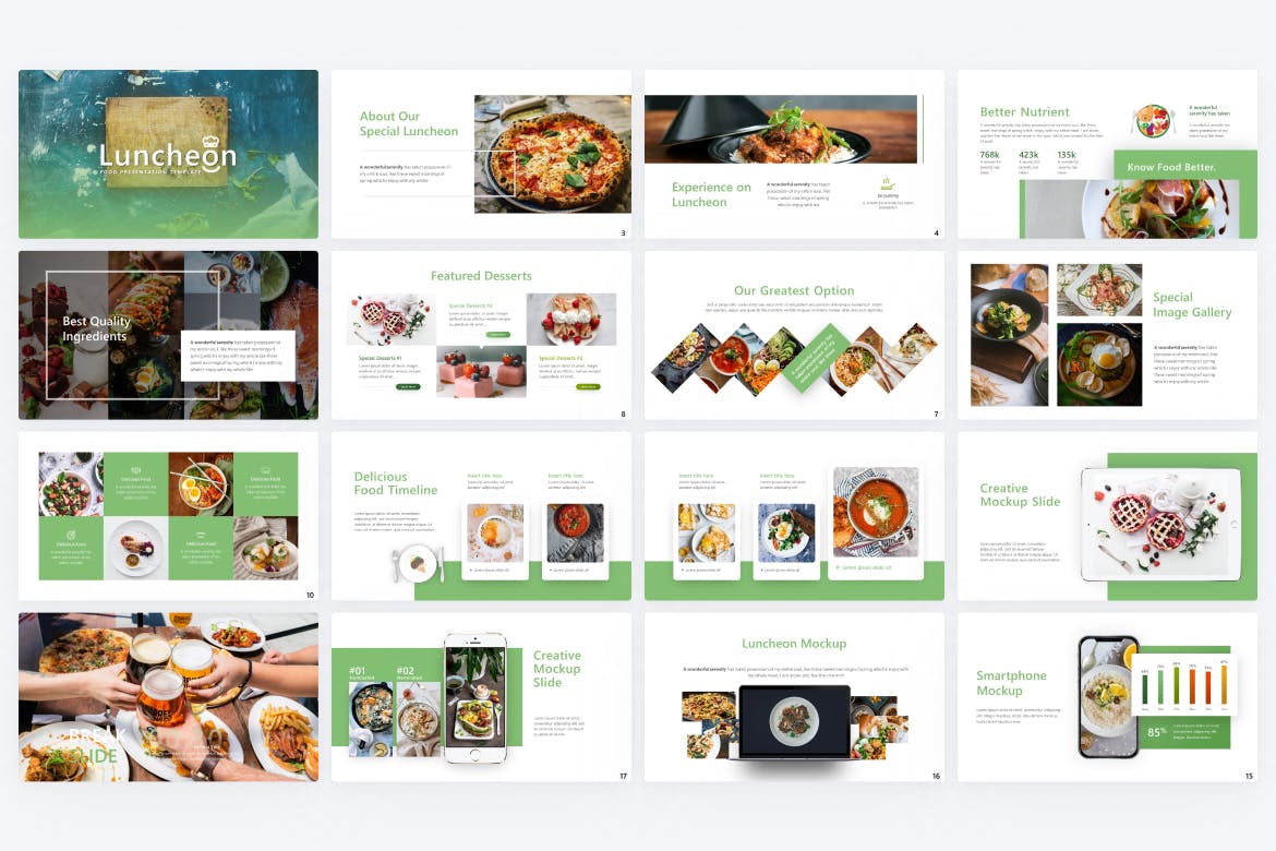 午餐食品PPT设计模板 Luncheon Food PowerPoint Template 幻灯图表 第2张-素材湾丨精选海外优质设计素材资源 午餐食品PPT设计模板 Luncheon Food PowerPoint Template 幻灯图表 sucaiwan.com