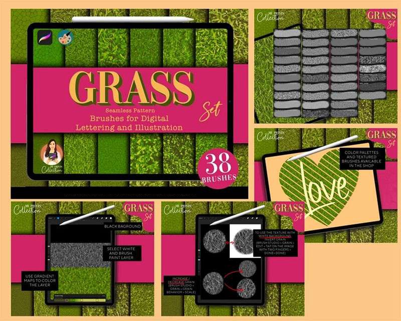 626个Procreate真实质感纹理笔刷套装 笔刷资源 sucaiwan.com